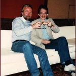 Herb and Jerry Douglas getting drunk backstage at the Universal Ampitheater, Dan Fogelberg show